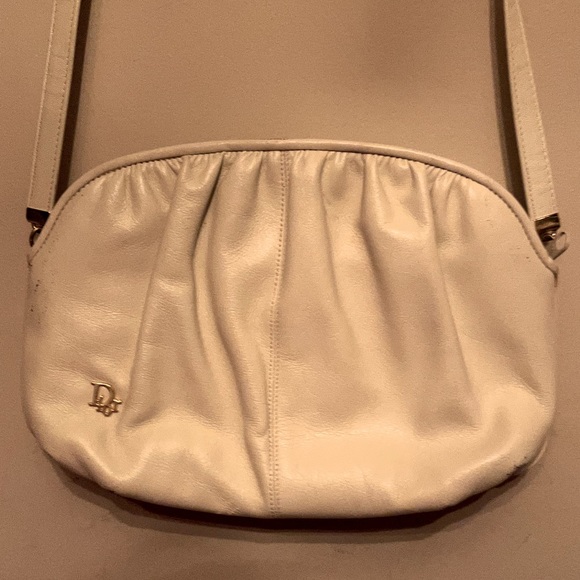Dior Handbags - Authentic Cream Ivory Christian Dior Vintage Crossbody Leather Shoulder Bag